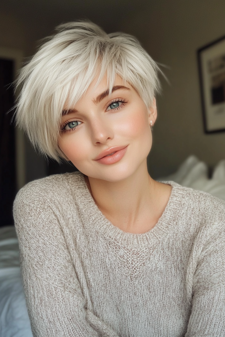 1. Layered Pixie with Frosted Tips (Short Hairstyles With Layers) - Short Hairstyles With Layers