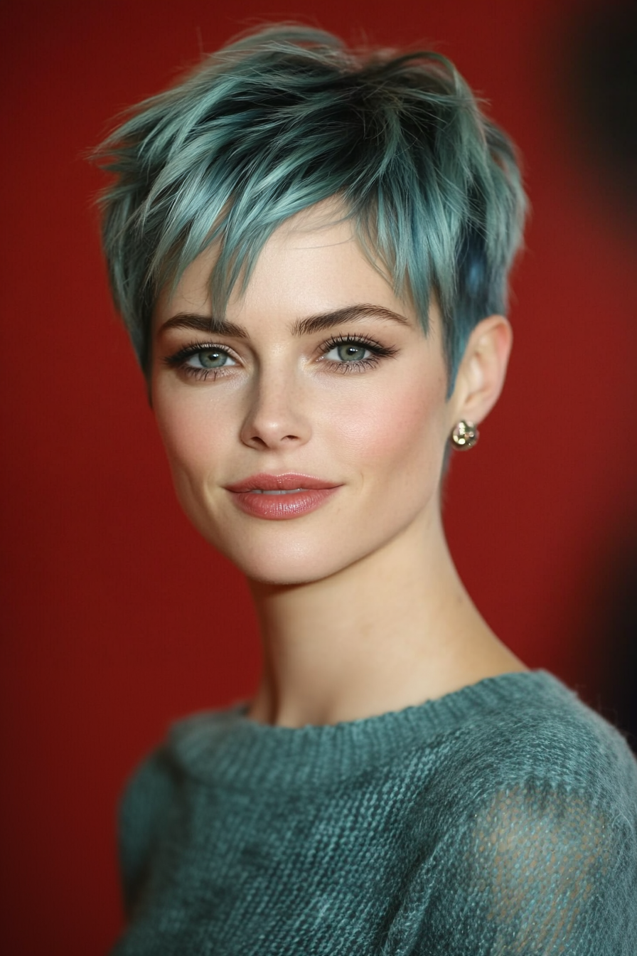 11. Undercut Pixie with Blue Tint (Short Hairstyles With Layers) - Short Hairstyles With Layers