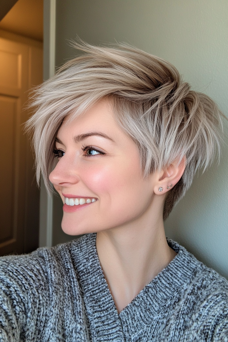 14. Edgy Mullet with Silver Streaks (Short Hairstyles With Layers) - Short Hairstyles With Layers