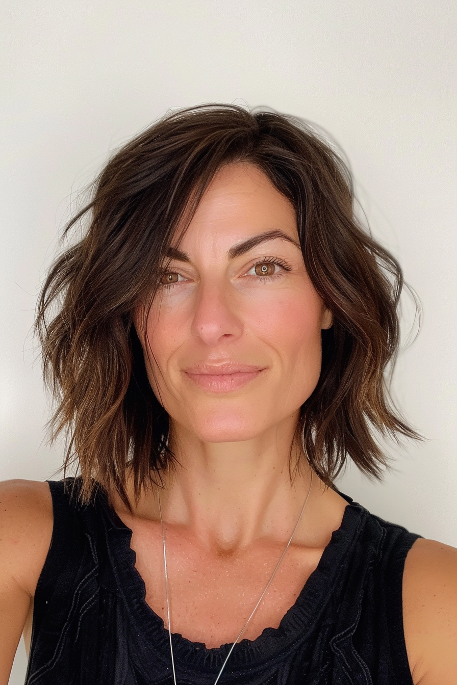 32. Bob with Razored Ends (Bob Hairstyles For Women Over 40) - Bob Hairstyles For Women Over 40