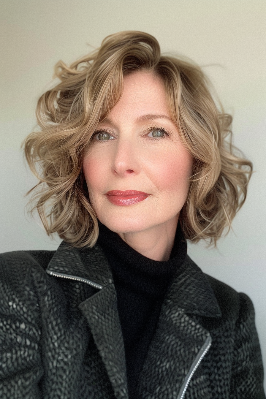 34. Bob with Voluminous Curls (Bob Hairstyles For Women Over 40) - Bob Hairstyles For Women Over 40