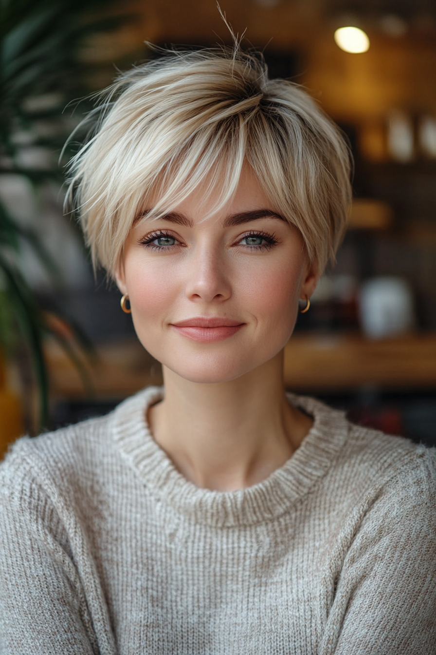 34. Soft Layered Pixie with Pearl Blonde (Short Hairstyles With Layers) - Short Hairstyles With Layers