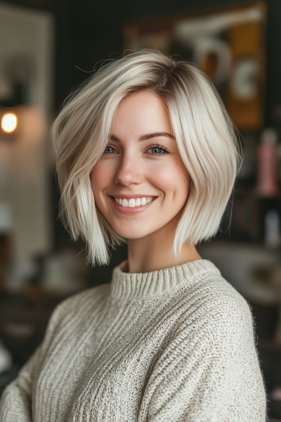 5. Stacked Bob with Platinum Glow (Short Hairstyles With Layers) - Short Hairstyles With Layers