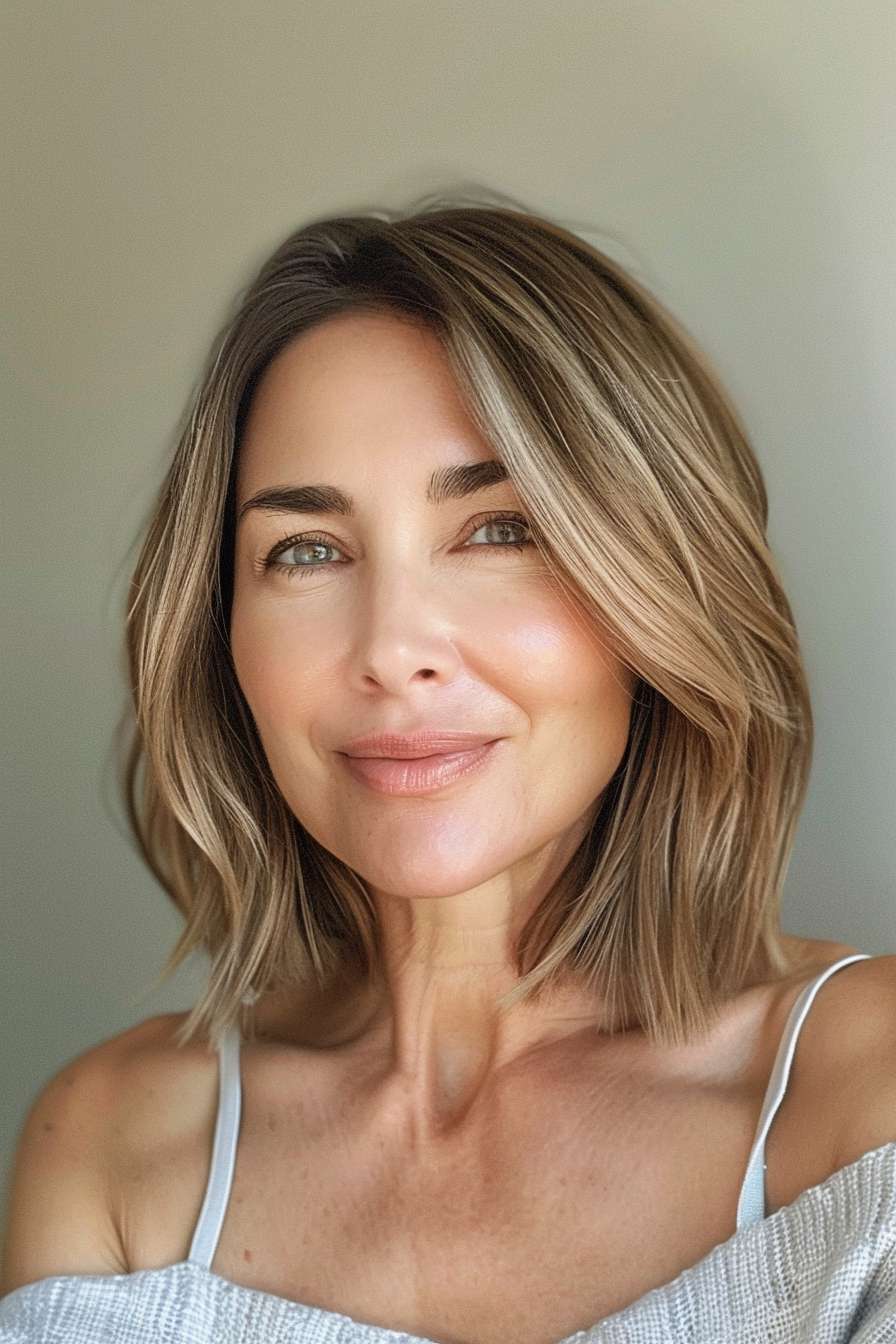 6. Shoulder Length Bob (Bob Hairstyles For Women Over 40) - Bob Hairstyles For Women Over 40