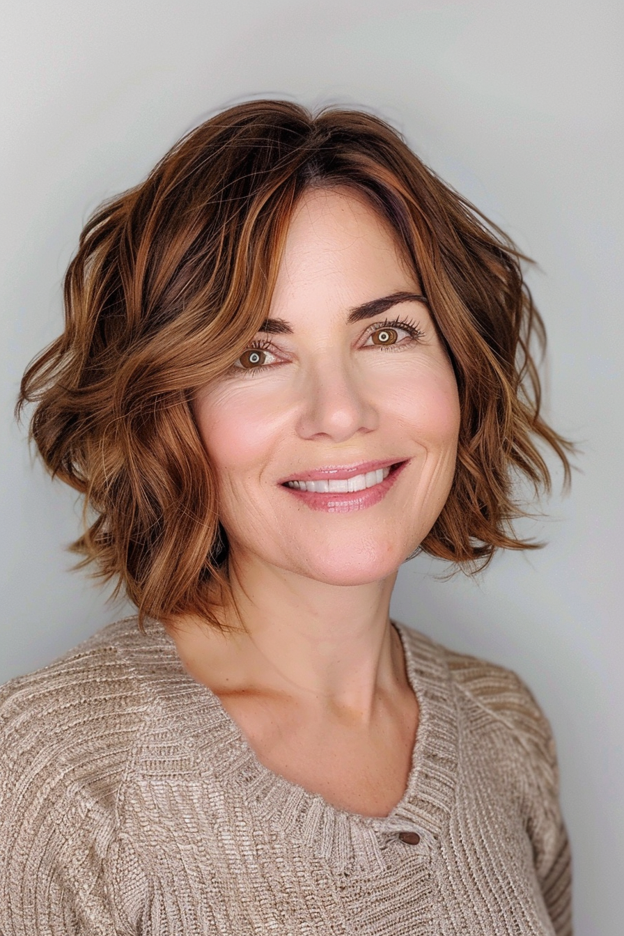7. Textured Bob for Thin Hair (Bob Hairstyles For Women Over 40) - Bob Hairstyles For Women Over 40